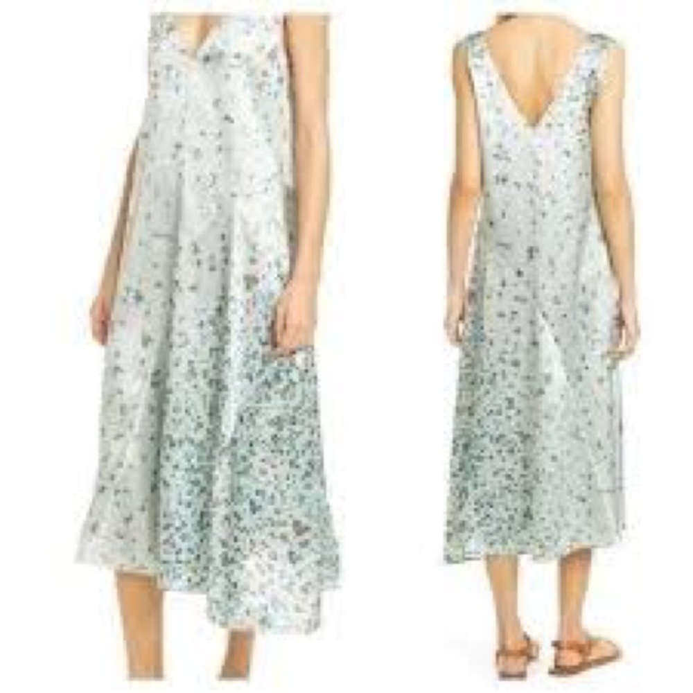 NWT $395 Vince Floral Asymmetrical Shift Dress Size XL